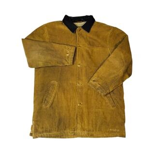 Timberland Mens Corduroy Sherpa Lined Trucker Chore Barn Jacket Brown Size Large